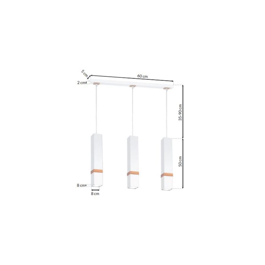 Luster na sajli VIDAR 3xGU10/25W/230V