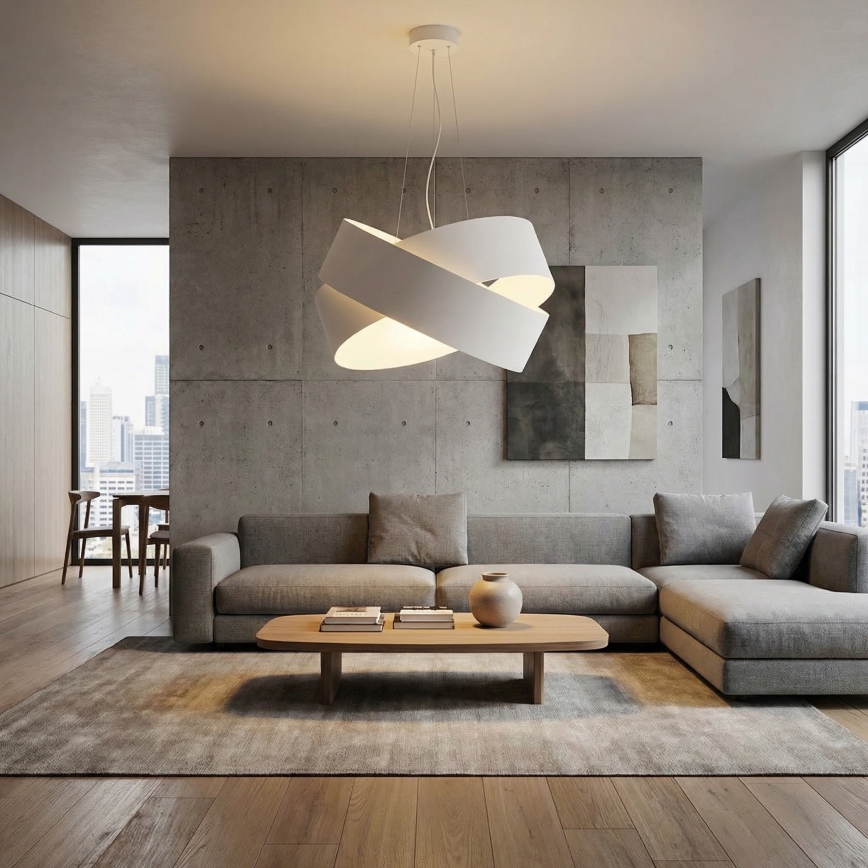 Luster na sajli VIENO 3xE27/15W/230V bijela