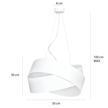 Luster na sajli VIENO 3xE27/15W/230V bijela