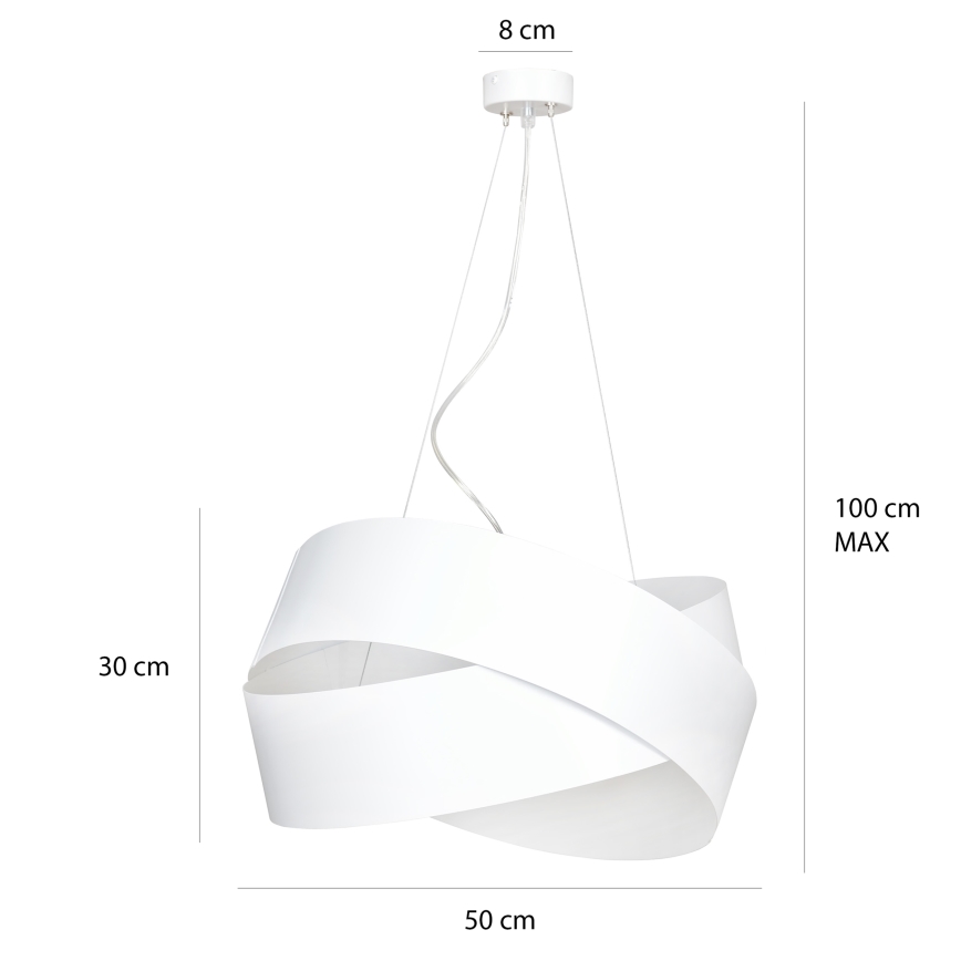 Luster na sajli VIENO 3xE27/15W/230V bijela