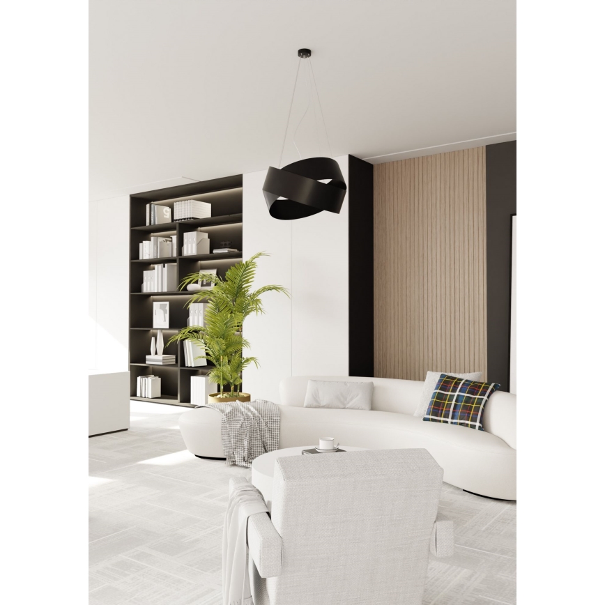 Luster na sajli VIENO 3xE27/15W/230V crna