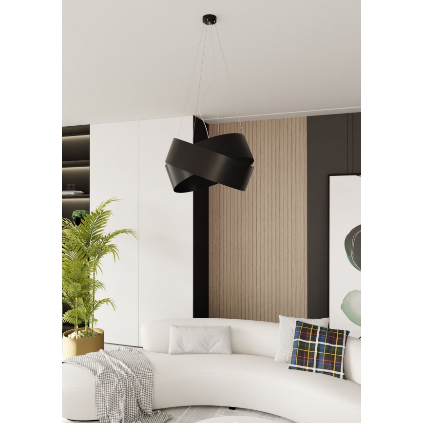 Luster na sajli VIENO 3xE27/15W/230V crna