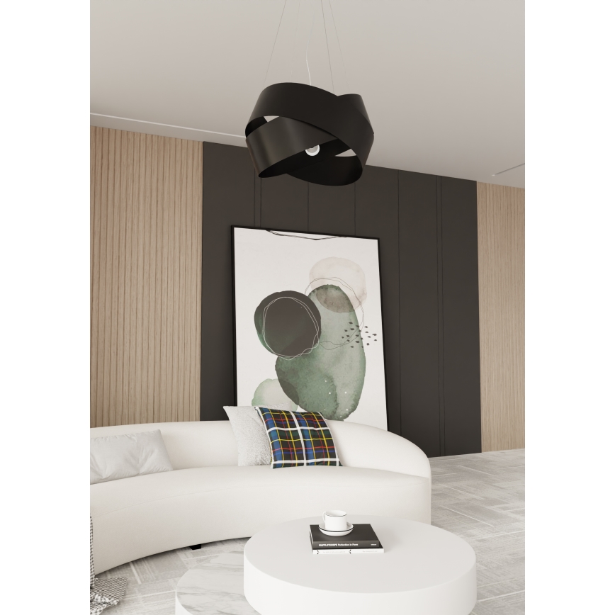 Luster na sajli VIENO 3xE27/15W/230V crna