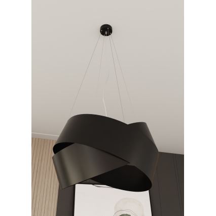 Luster na sajli VIENO 3xE27/15W/230V crna