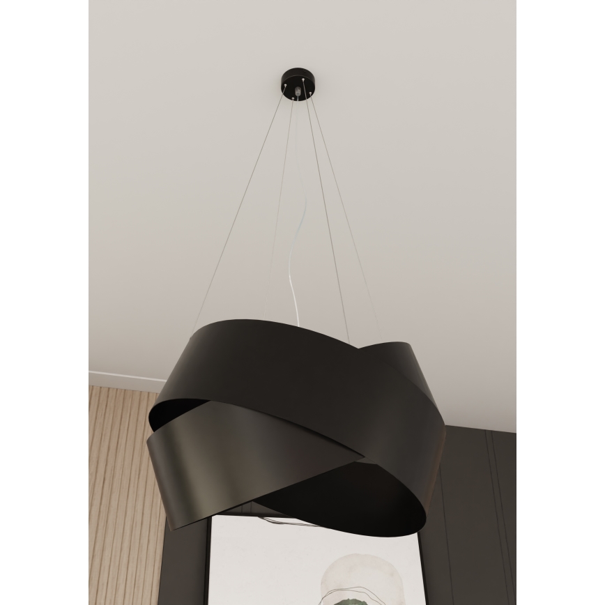 Luster na sajli VIENO 3xE27/15W/230V crna
