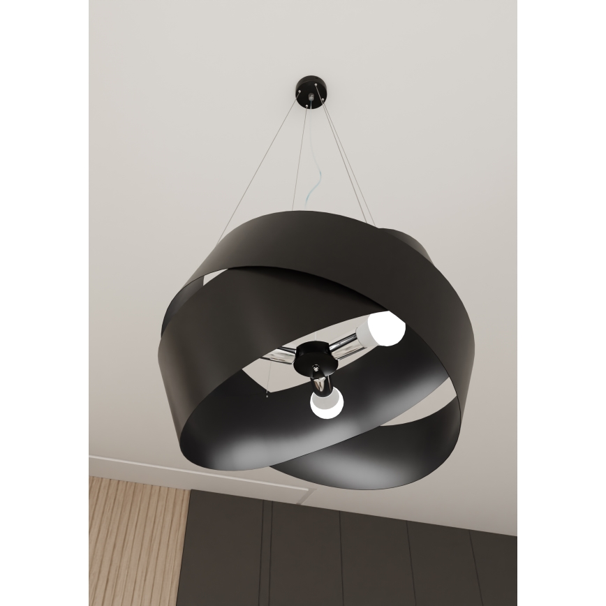 Luster na sajli VIENO 3xE27/15W/230V crna