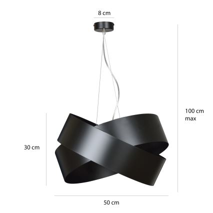 Luster na sajli VIENO 3xE27/15W/230V crna