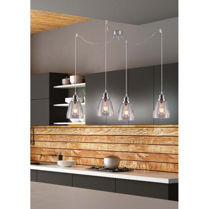Luster na sajli VOICE 4xE27/40W/230V pauk