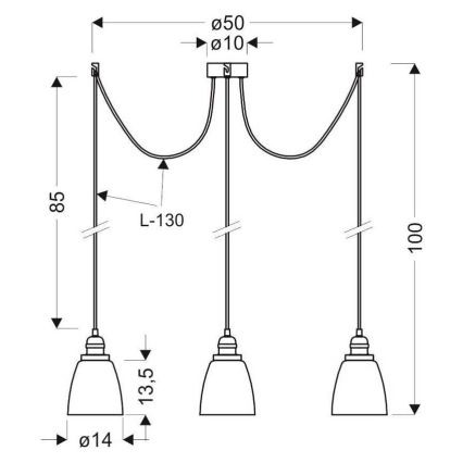Luster na sajli VOICE 4xE27/40W/230V pauk
