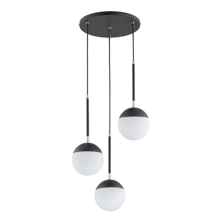 Luster na sajli VOLDA 3xE14/10W/230V pr. 44 cm crna