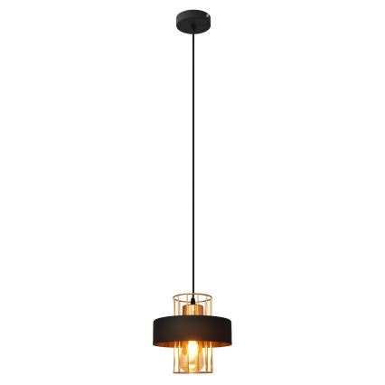 Luster na sajli VOLTA 1xE27/15W/230V crna/zlatna