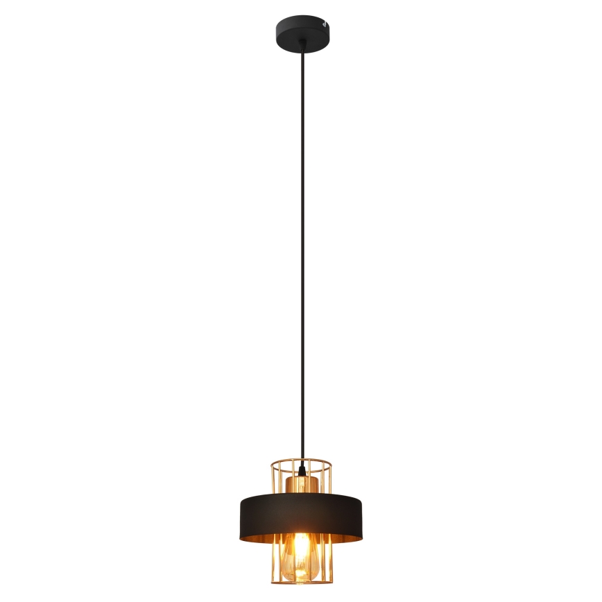 Luster na sajli VOLTA 1xE27/15W/230V crna/zlatna