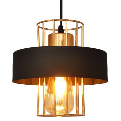 Luster na sajli VOLTA 1xE27/15W/230V crna/zlatna