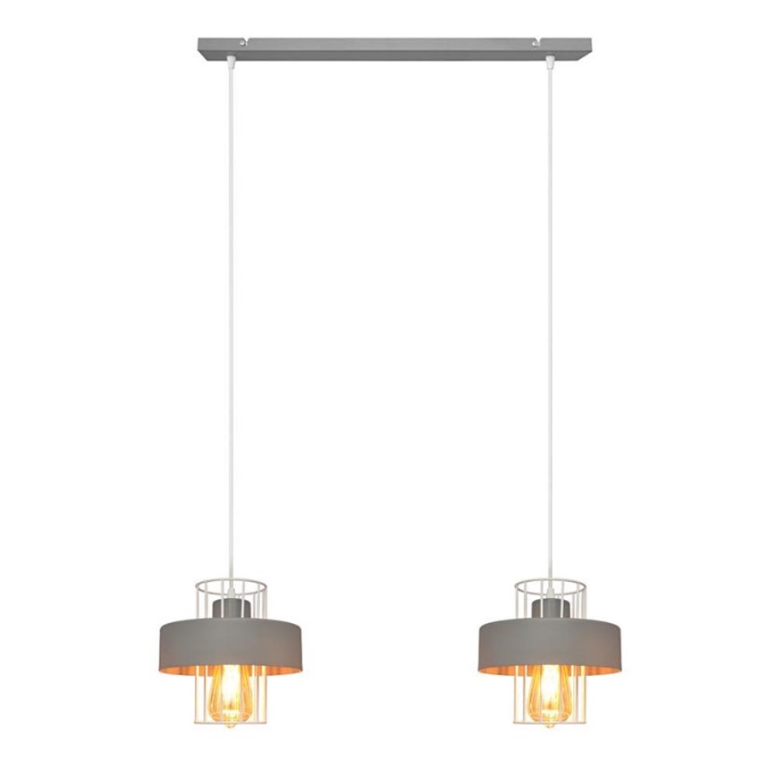 Luster na sajli VOLTA 2xE27/15W/230V siva