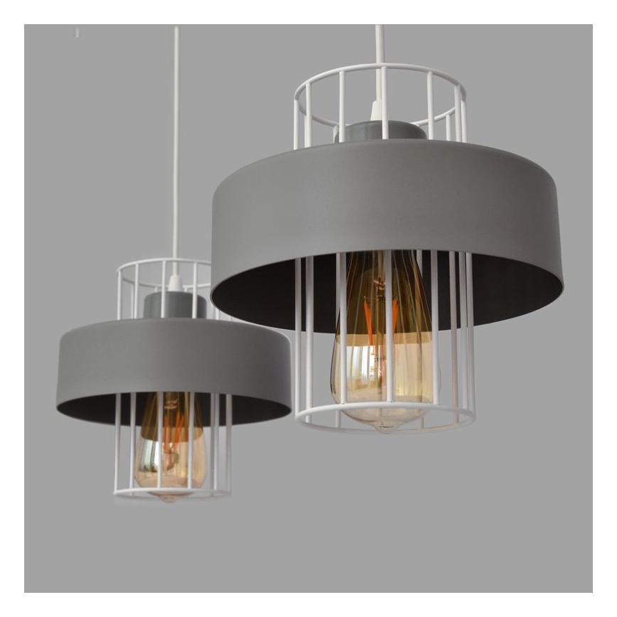 Luster na sajli VOLTA 2xE27/15W/230V siva