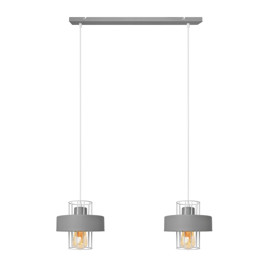 Luster na sajli VOLTA 2xE27/15W/230V siva
