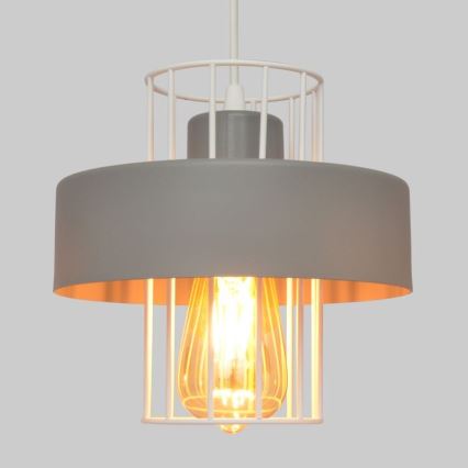 Luster na sajli VOLTA 3xE27/15W/230V pr. 42 cm siva