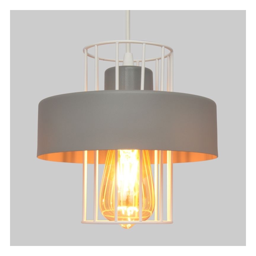 Luster na sajli VOLTA 3xE27/15W/230V pr. 42 cm siva