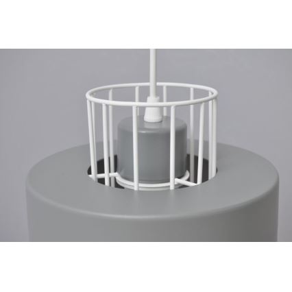 Luster na sajli VOLTA 3xE27/15W/230V pr. 42 cm siva