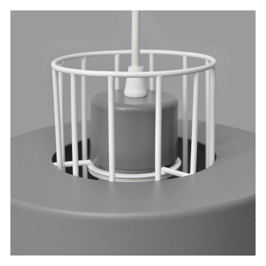 Luster na sajli VOLTA 3xE27/15W/230V pr. 42 cm siva