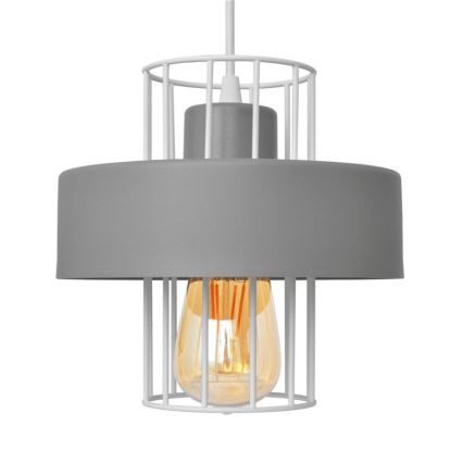 Luster na sajli VOLTA 3xE27/15W/230V pr. 42 cm siva