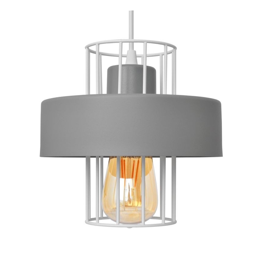 Luster na sajli VOLTA 3xE27/15W/230V pr. 42 cm siva