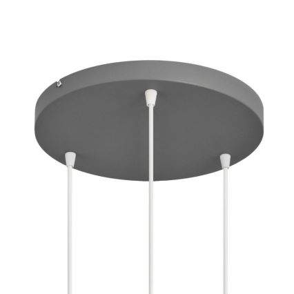 Luster na sajli VOLTA 3xE27/15W/230V pr. 42 cm siva