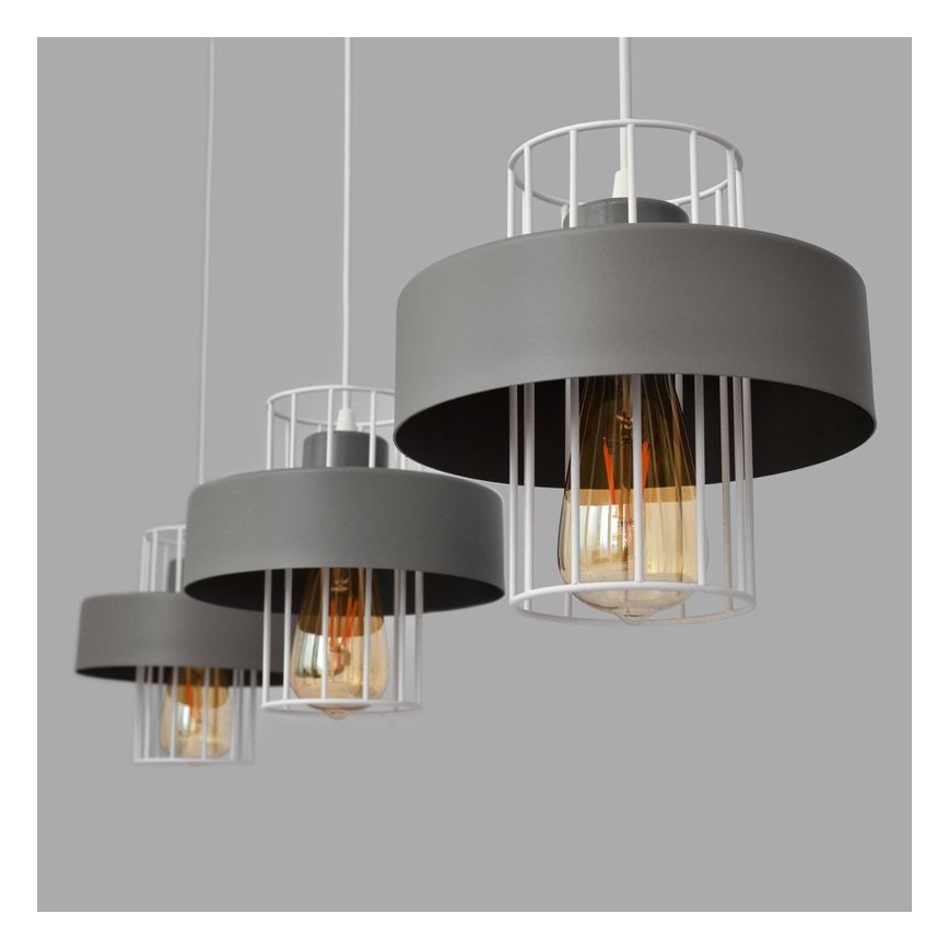 Luster na sajli VOLTA 3xE27/15W/230V siva