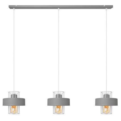 Luster na sajli VOLTA 3xE27/15W/230V siva