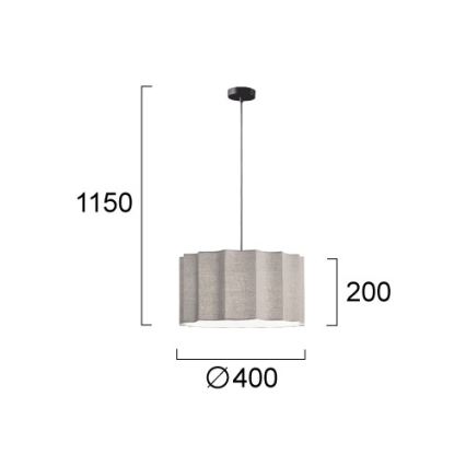Luster na sajli WAVY 1xE27/14W/230V siva