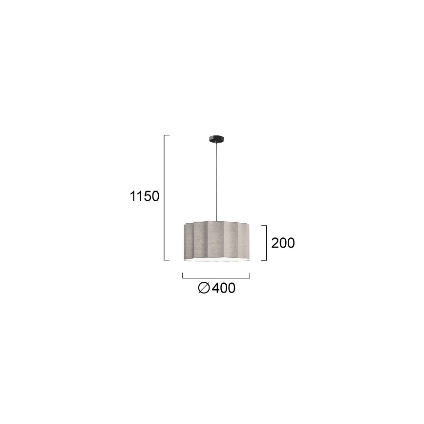 Luster na sajli WAVY 1xE27/14W/230V siva