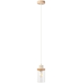 Luster na sajli WOODNEST 1xE27/15W/230V borovica/krem
