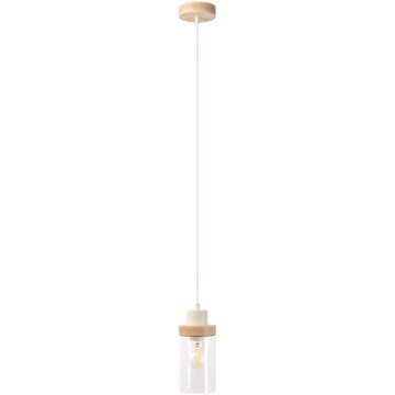 Luster na sajli WOODNEST 1xE27/15W/230V borovica/krem