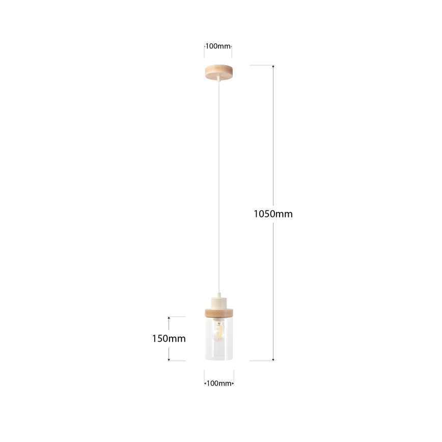Luster na sajli WOODNEST 1xE27/15W/230V borovica/krem