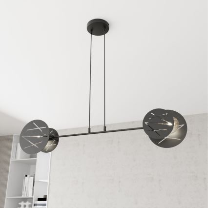 Luster na sajli XOTIC 2xE27/15W/230V crna