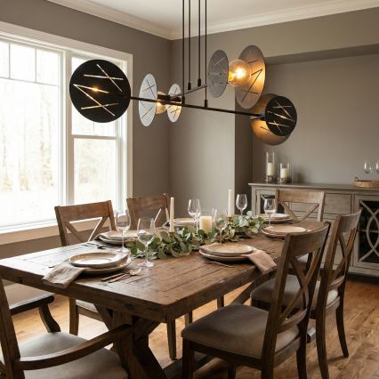 Luster na sajli XOTIC 4xE27/15W/230V crna