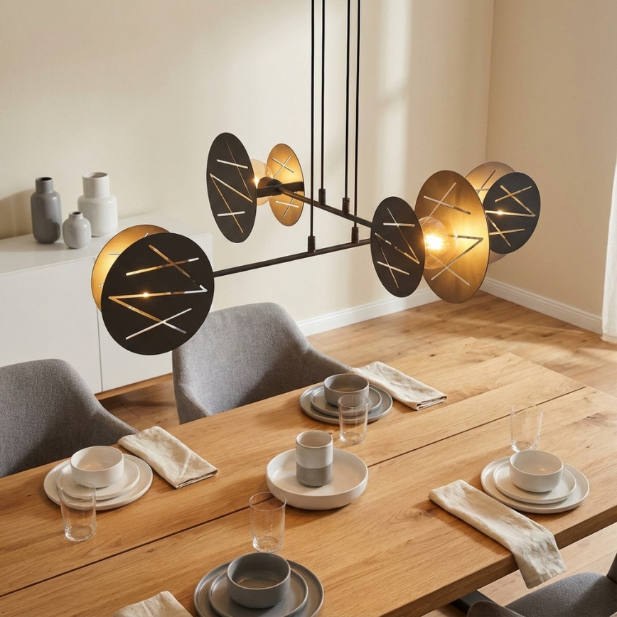 Luster na sajli XOTIC 4xE27/15W/230V crna