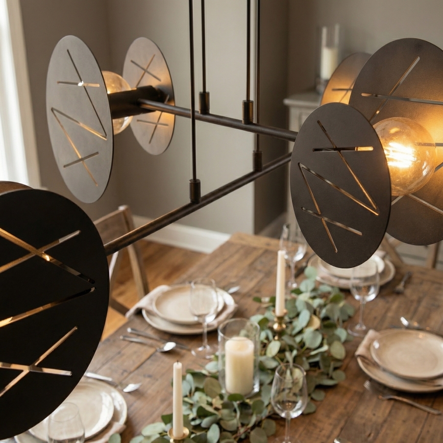 Luster na sajli XOTIC 4xE27/15W/230V crna