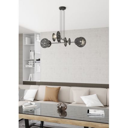 Luster na sajli XOTIC 4xE27/15W/230V crna