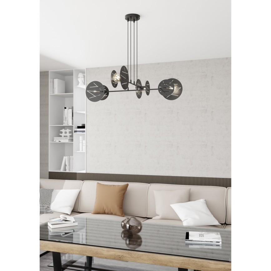 Luster na sajli XOTIC 4xE27/15W/230V crna