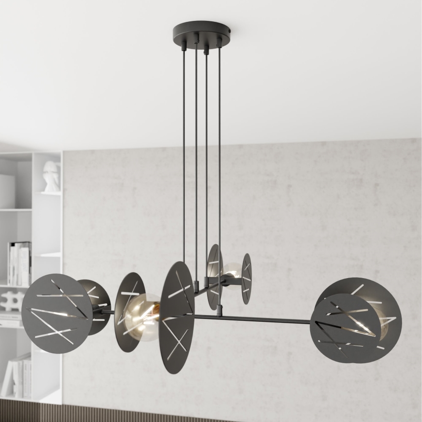 Luster na sajli XOTIC 4xE27/15W/230V crna
