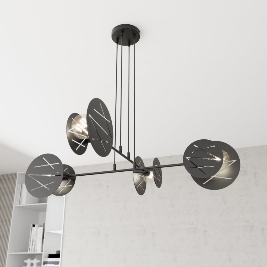 Luster na sajli XOTIC 4xE27/15W/230V crna