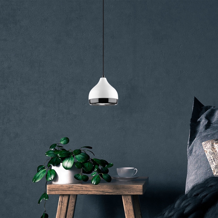 Luster na sajli YILDO 1xE27/40W/230V bijela/crna
