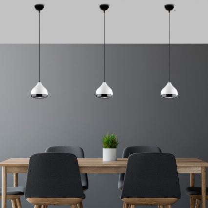 Luster na sajli YILDO 1xE27/40W/230V bijela/crna