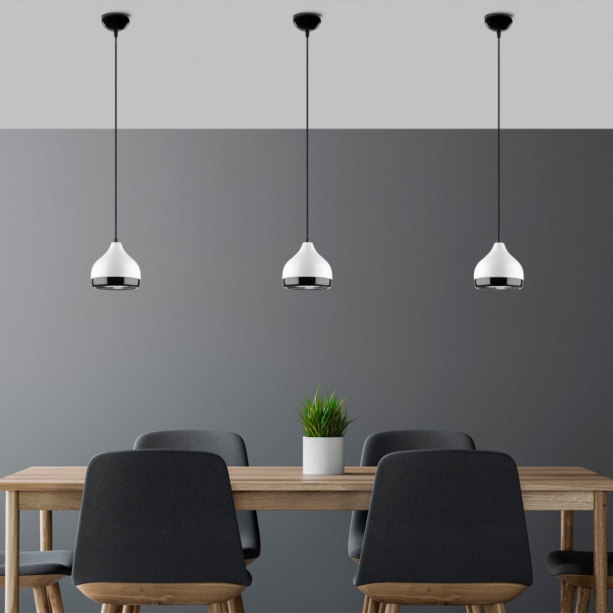 Luster na sajli YILDO 1xE27/40W/230V bijela/crna