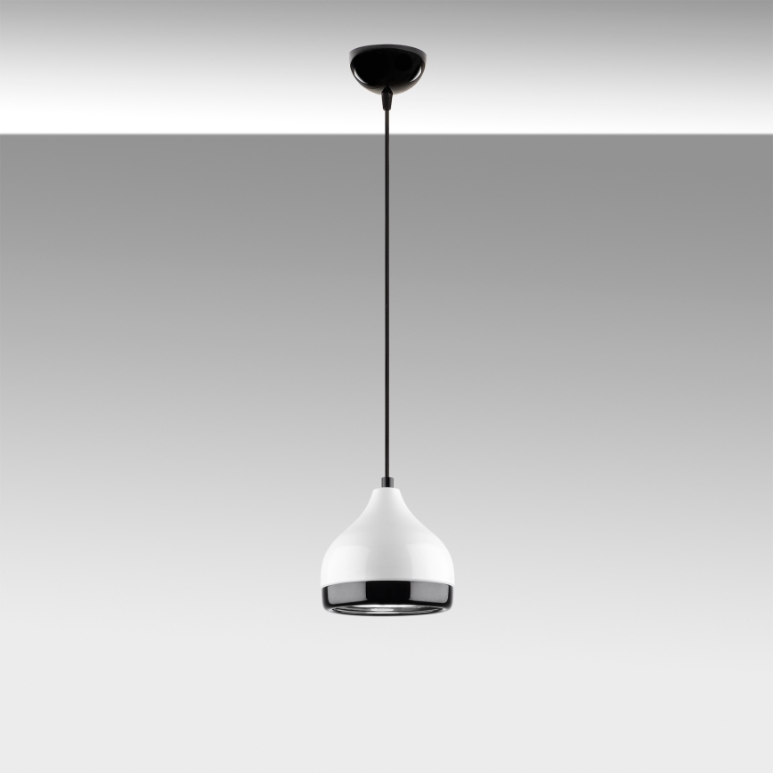 Luster na sajli YILDO 1xE27/40W/230V bijela/crna