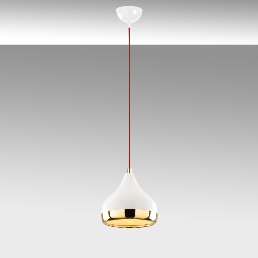 Luster na sajli YILDO 1xE27/40W/230V bijela/zlatna/crvena