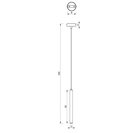 Luster na sajli YORU 1xG9/8W/230V 30 cm crna