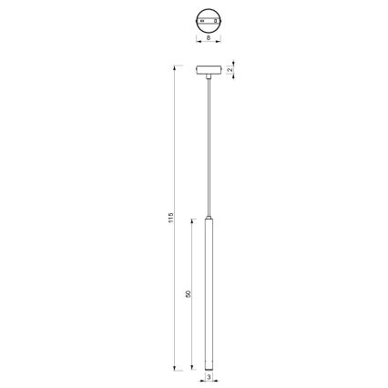 Luster na sajli YORU 1xG9/8W/230V 50 cm crna