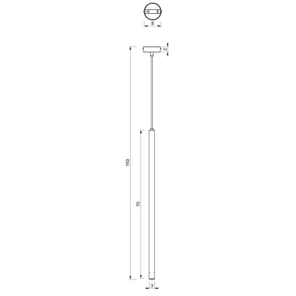 Luster na sajli YORU 1xG9/8W/230V 70 cm mesing